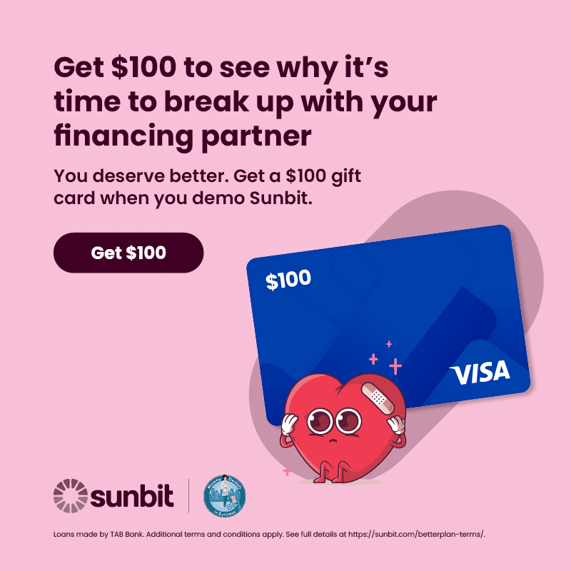 Promotional image for sunbit - get $100 to see why it's time to break up with your financing partner
